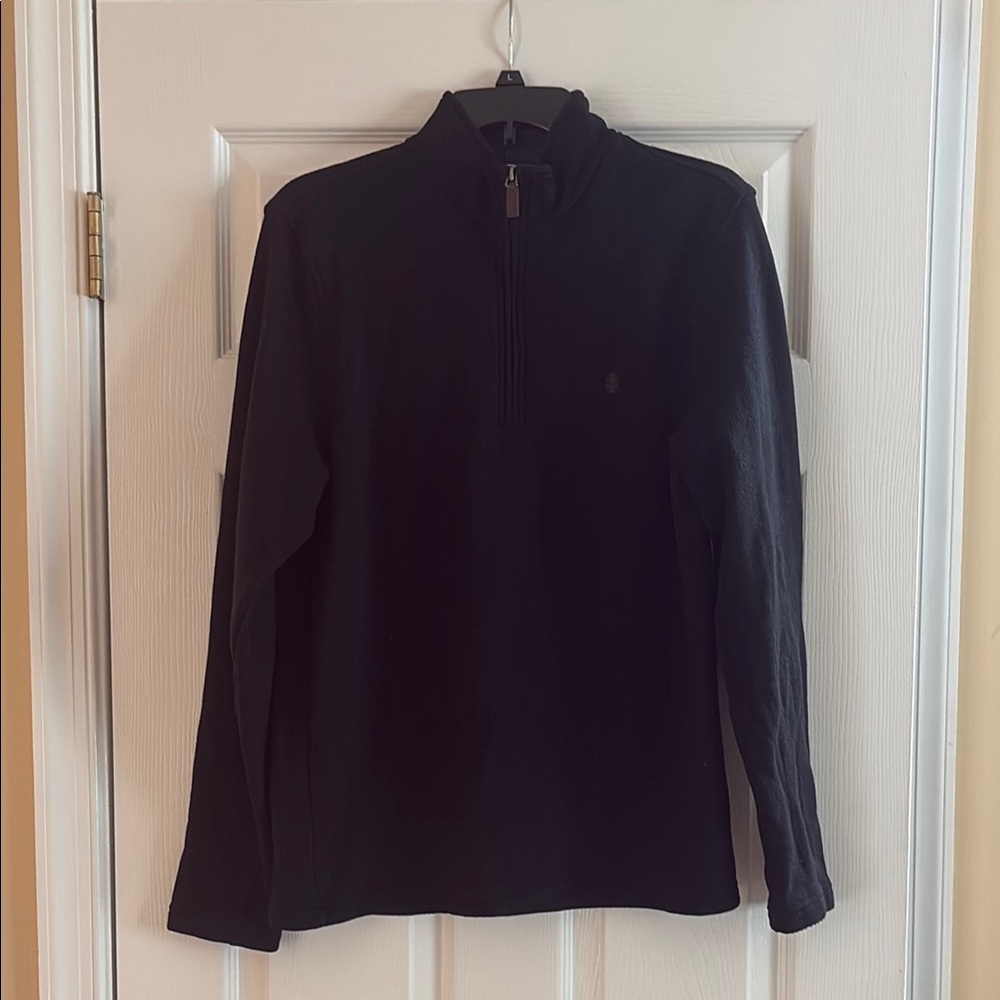 Izod Men's Black Pullover Quarter-Zip Stretch Fleece
